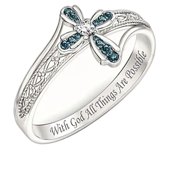 Engraved RELIGIOUS RING SILVER 